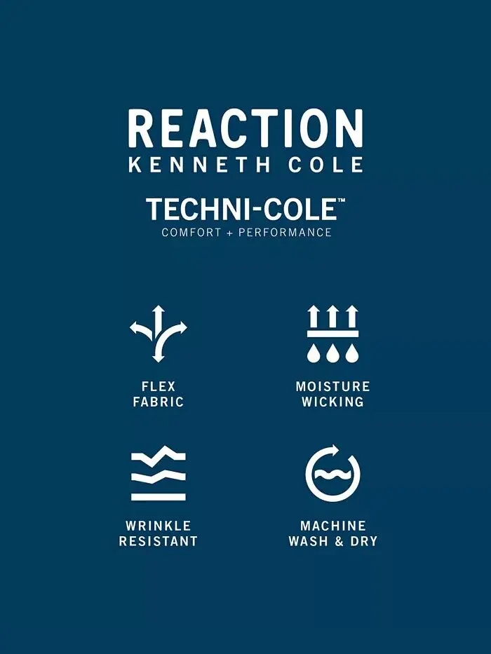 Мужская классическая рубашка узкого кроя из гибкой ткани стрейч Kenneth Cole Reaction — изображение 3 из 4, темно-синий