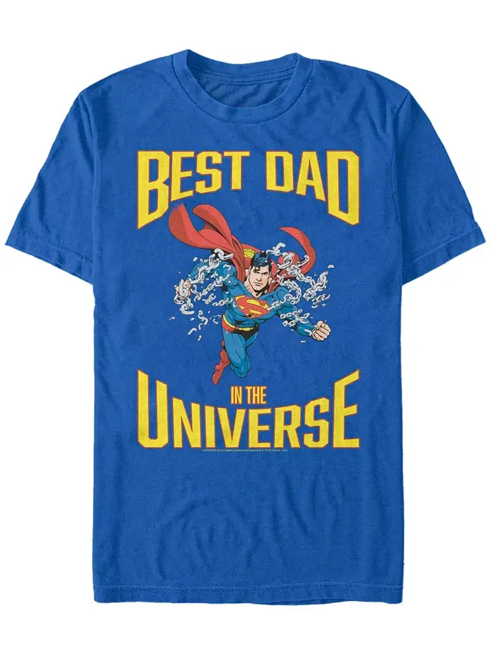 Мужская футболка с коротким рукавом Superman Super Best Dad Fifth Sun — изображение 1 из 1, королевский