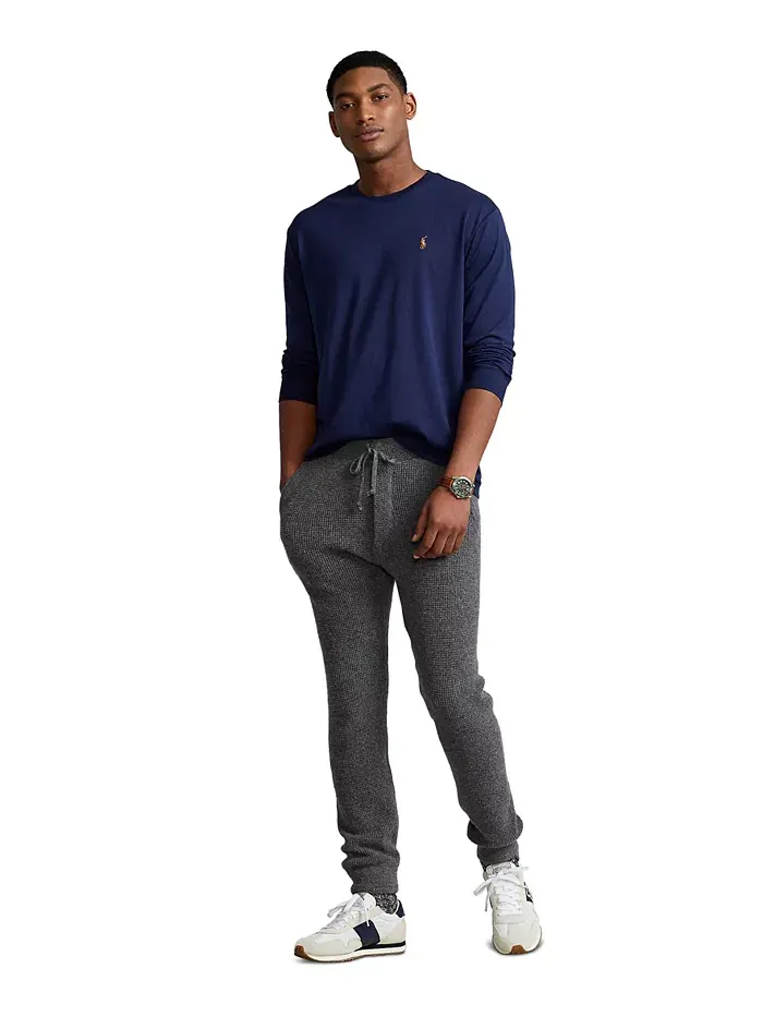 Мужская классическая футболка из мягкого хлопка с круглым вырезом Polo Ralph Lauren — изображение 4 из 4, темно-синий