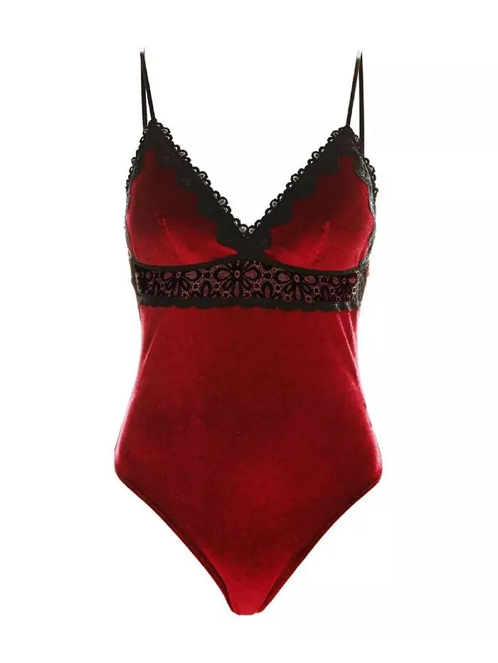 Женский боди Sylvie Soft Velvet MeMoi — изображение 3 из 3, красный