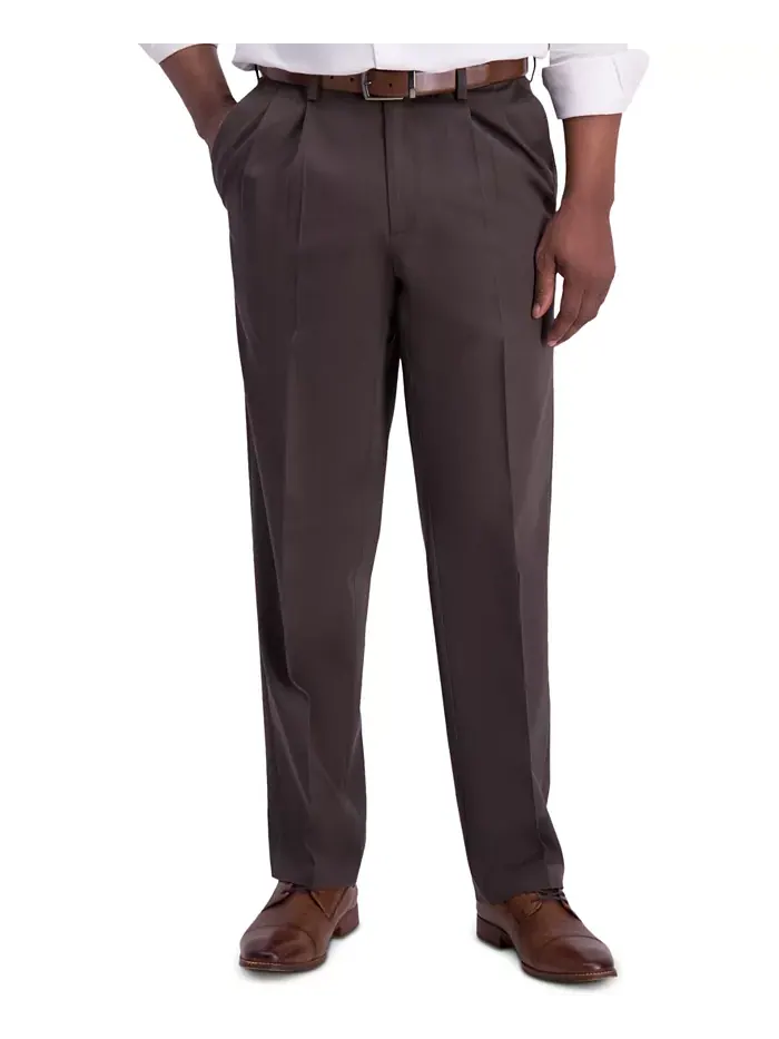 Мужские классические брюки с защипами Premium Khaki Iron Free Haggar