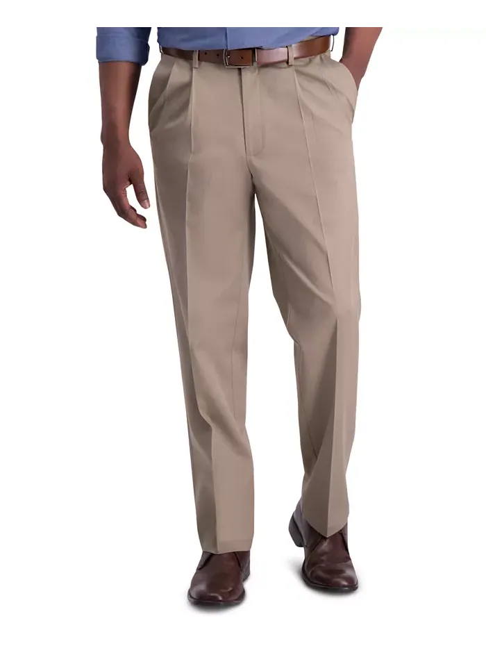 Мужские классические брюки с защипами Premium Khaki Iron Free Haggar
