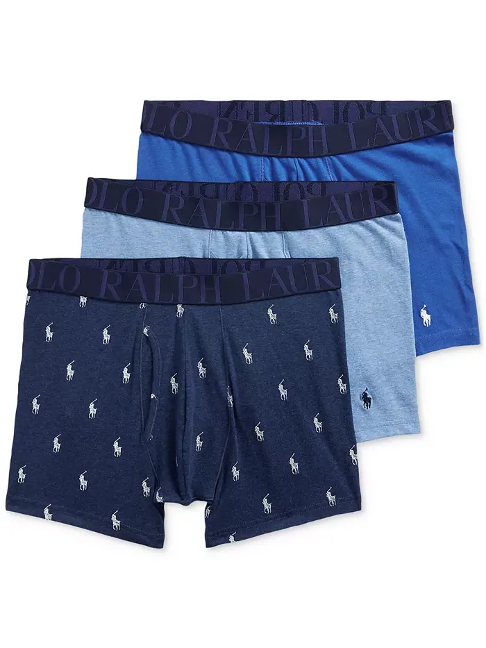 Мужские классические трусы-боксеры с эластичной посадкой, 3 шт Polo Ralph Lauren — изображение 1 из 1, бежевый