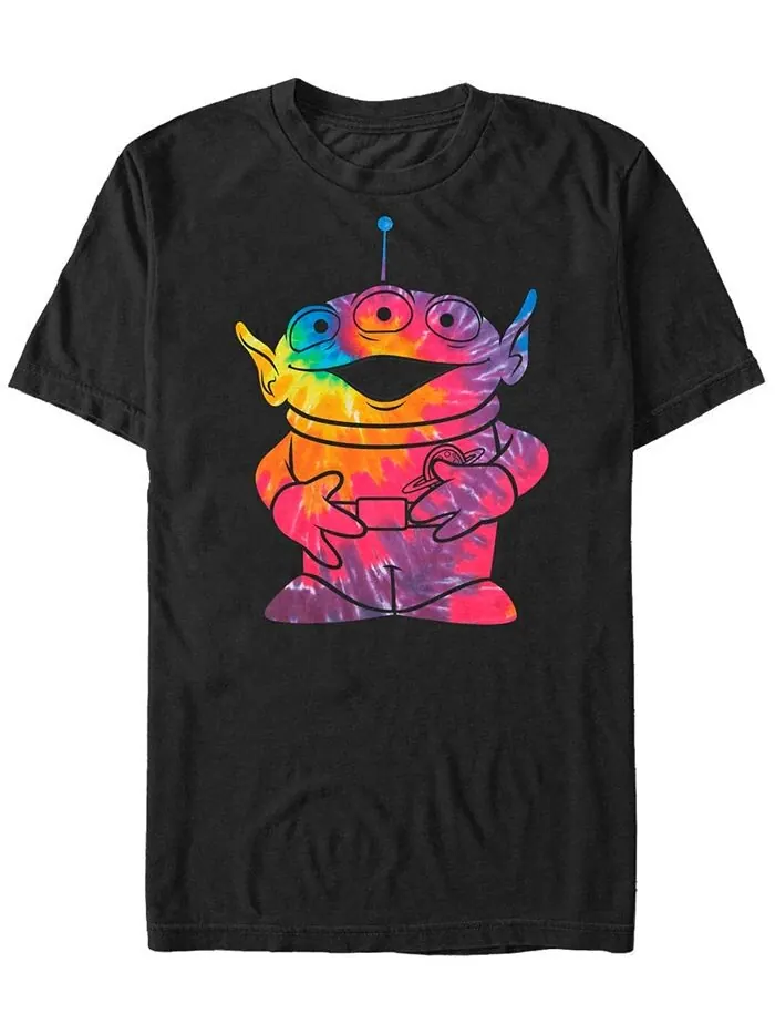Мужская футболка с коротким рукавом Disney Pixar «История игрушек» Tie Dye Alien Fifth Sun — изображение 1 из 2, черный