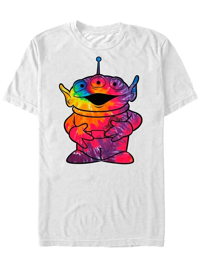 Мужская футболка с коротким рукавом Disney Pixar «История игрушек» Tie Dye Alien Fifth Sun — изображение 1 из 1, белый