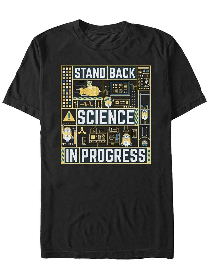 Мужская футболка с короткими рукавами «Гадкий я 3: Stand Back, Science In Progress» Minions — изображение 1 из 1, черный
