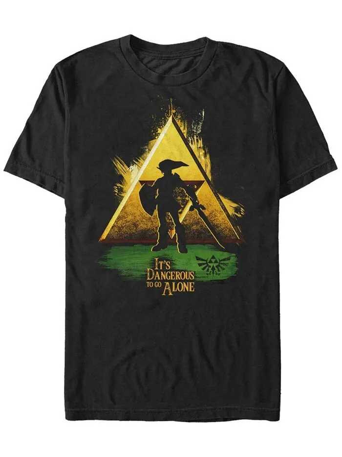 Мужская футболка Nintendo с короткими рукавами и логотипом Triforce Legend of Zelda It’s Dangerous — изображение 1 из 1