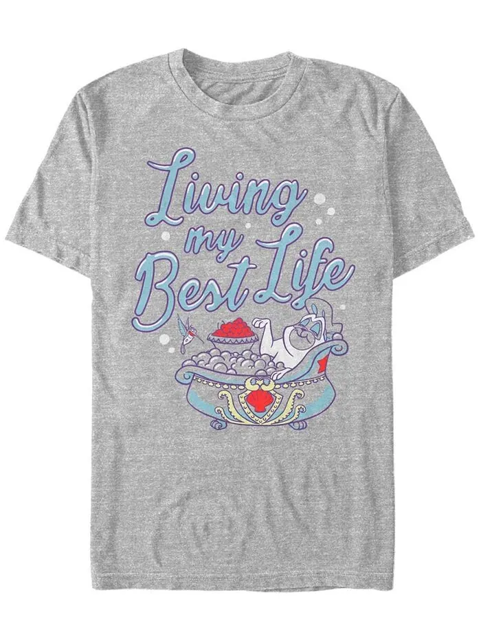 Мужская футболка Disney Pocahontas Percy Living My Best Life с коротким рукавом Fifth Sun — изображение 1 из 1, серый
