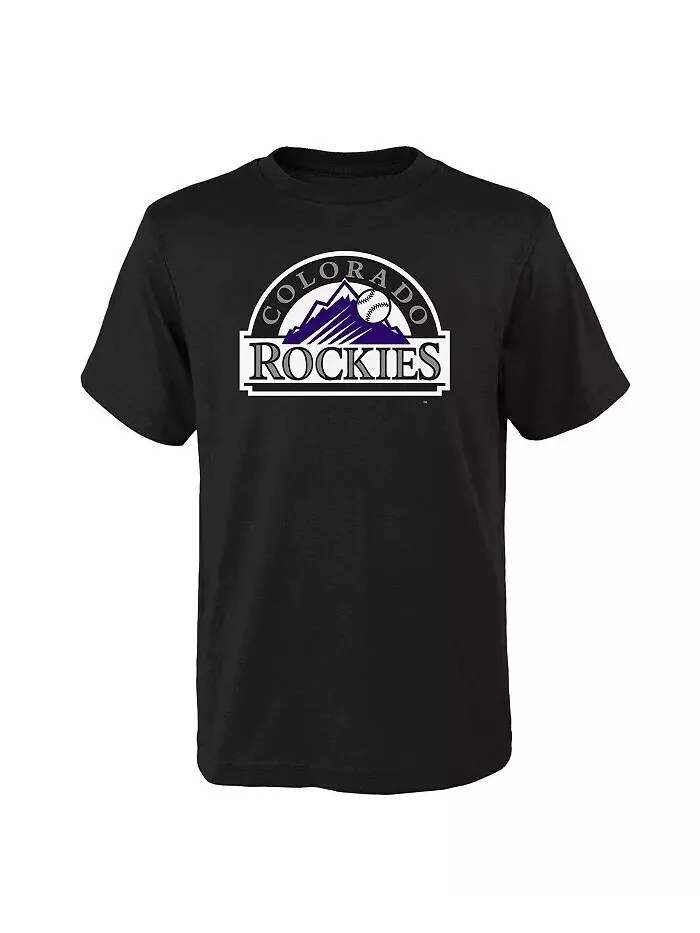 Черная футболка с логотипом основной команды Big Boys and Girls Colorado Rockies Outerstuff