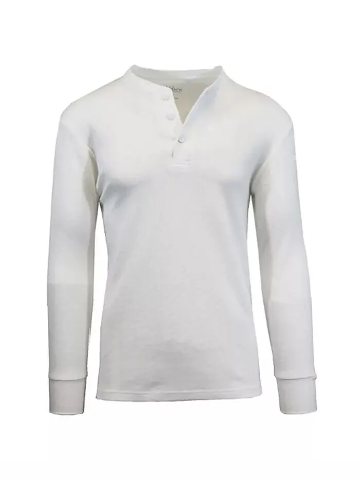Мужская термофутболка Henley с длинными рукавами Galaxy By Harvic — изображение 3 из 7, темно-синий