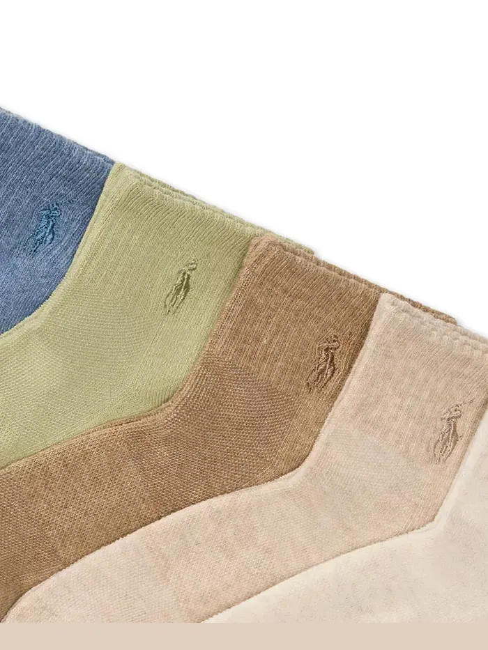 Женские носки 6 пар Cushion Quarter Polo Ralph Lauren — изображение 2 из 3, бежевый/бежевый