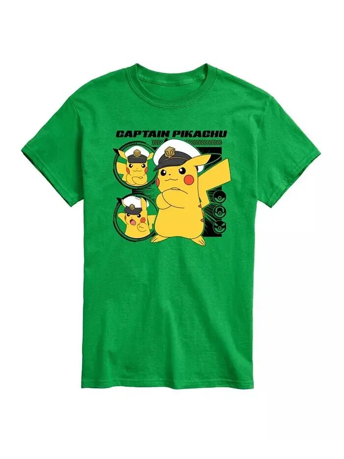 Мужская футболка с короткими рукавами Hybrid Apparel Captain Pikachu AIRWAVES — изображение 1 из 9, зеленый