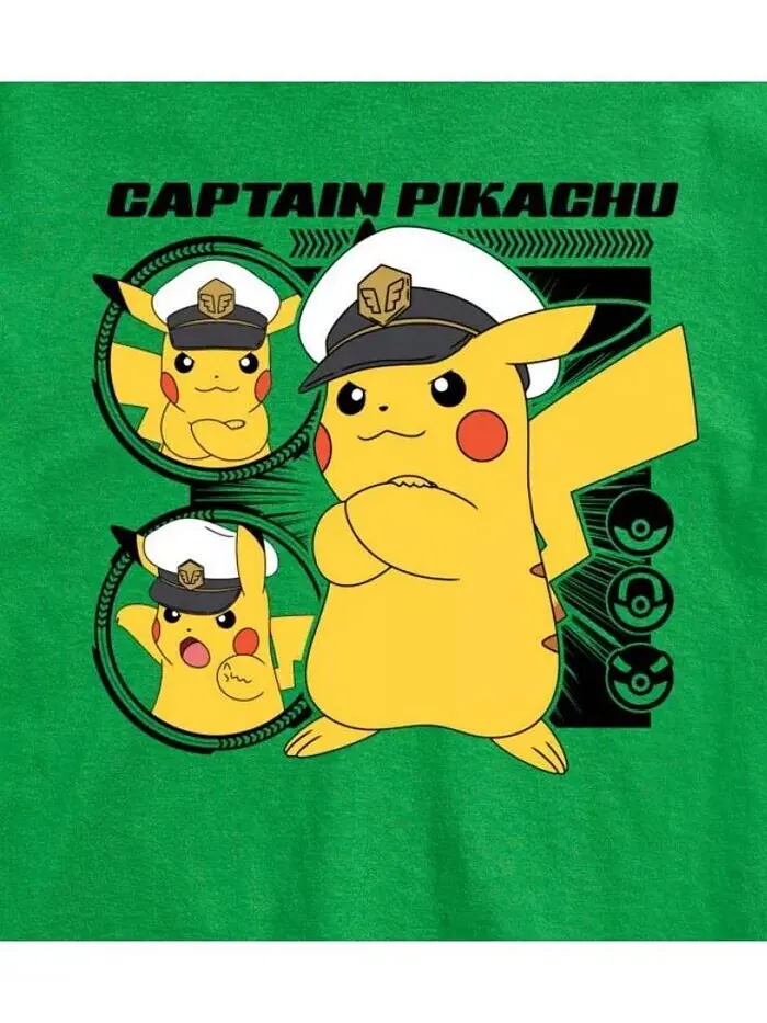 Мужская футболка с короткими рукавами Hybrid Apparel Captain Pikachu AIRWAVES — изображение 3 из 9, зеленый