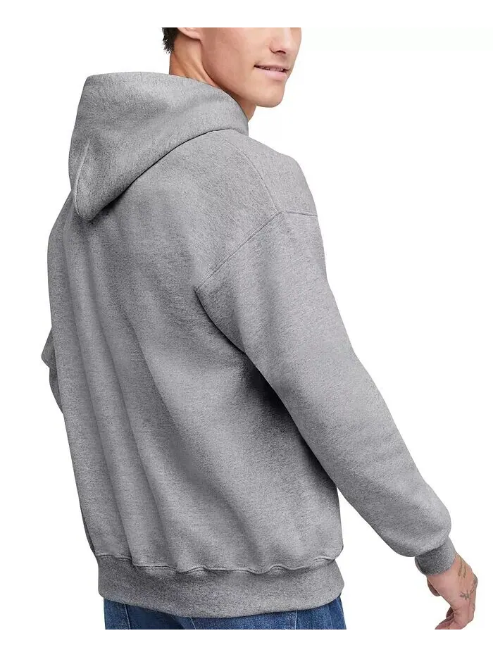 Мужская худи из тяжелого флиса Ultimate Hanes — изображение 2 из 5, серый