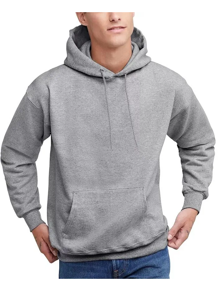 Мужская худи из тяжелого флиса Ultimate Hanes — изображение 3 из 5, серый