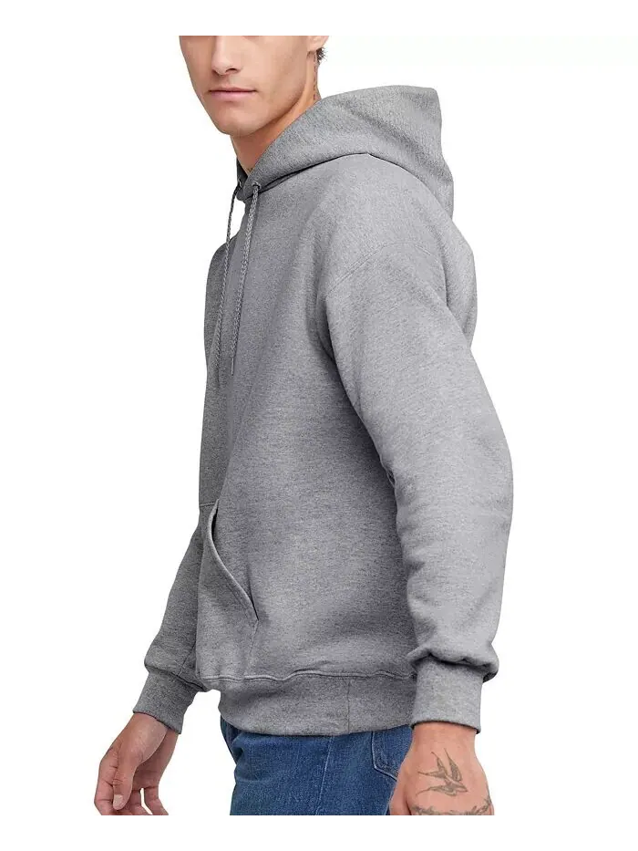 Мужская худи из тяжелого флиса Ultimate Hanes — изображение 5 из 5, серый