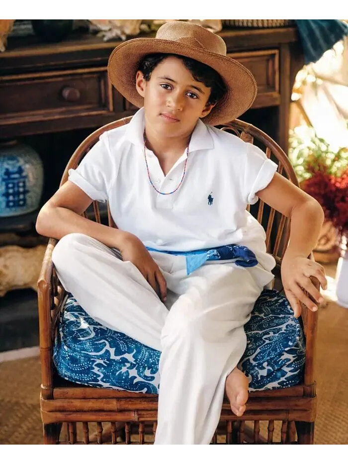 Рубашка-поло из хлопковой сетки с логотипом для мальчиков Big Boys Polo Ralph Lauren — изображение 10 из 10, зеленый