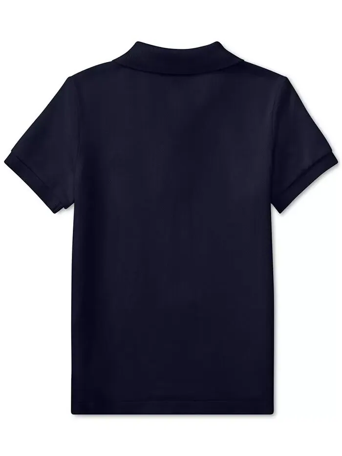 Рубашка-поло из хлопковой сетки с логотипом для мальчиков Big Boys Polo Ralph Lauren — изображение 2 из 2, темно-синий