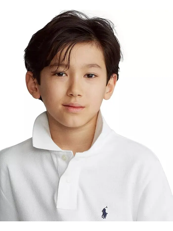 Рубашка-поло из хлопковой сетки с логотипом для мальчиков Big Boys Polo Ralph Lauren — изображение 3 из 10, желтый