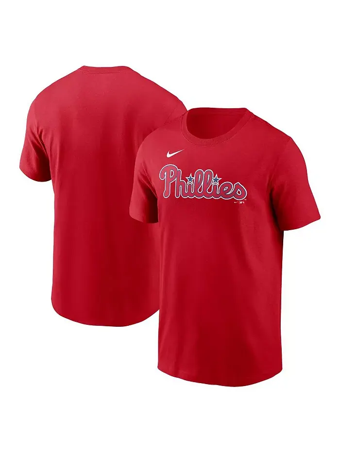 Мужская футболка Philadelphia Phillies Fuse Wordmark красного цвета Nike