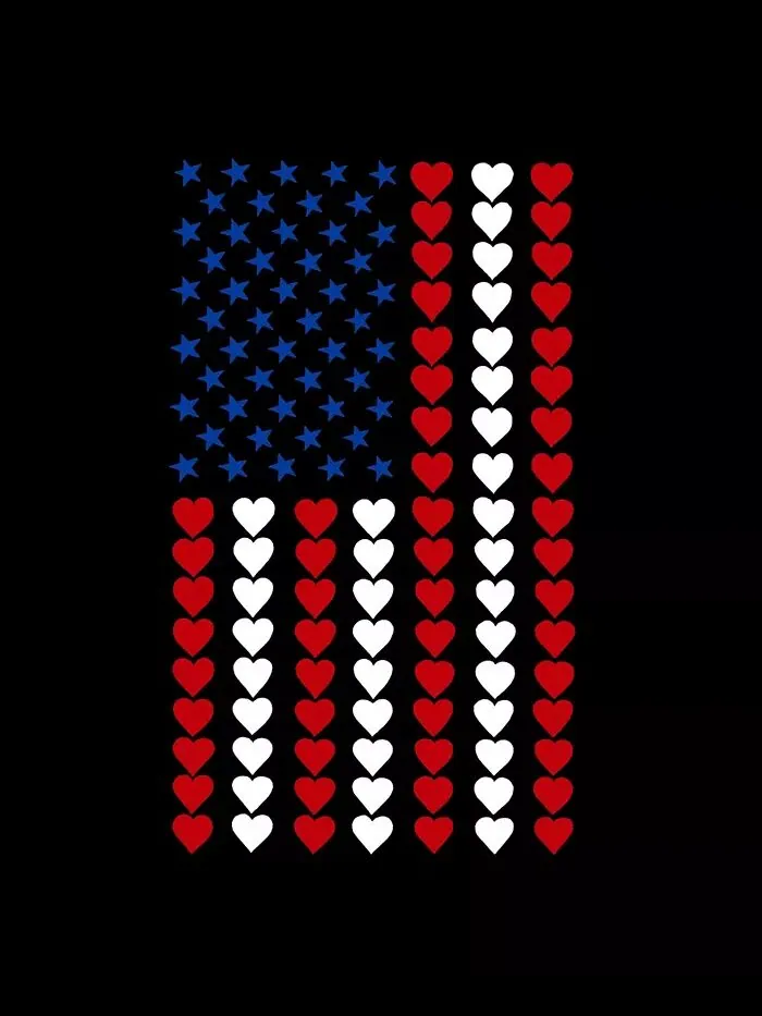 Heart Flag - Мужская толстовка с капюшоном Word Art LA Pop Art — изображение 3 из 6, серый