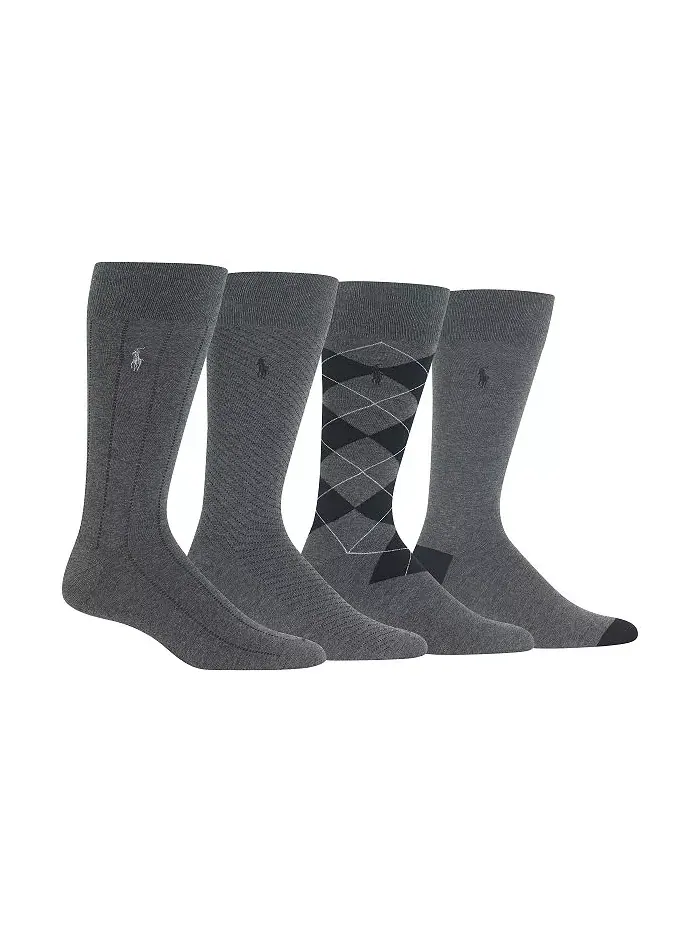 Носки Men's Classic Multi Slack 4-Pack Polo Ralph Lauren — изображение 1 из 3, темно-серый