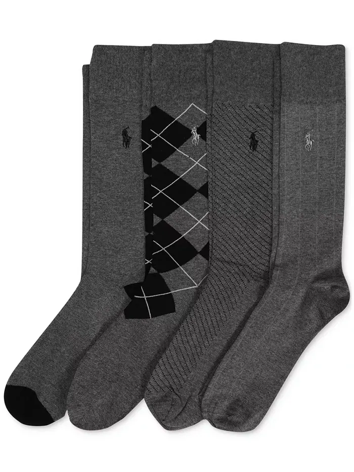 Носки Men's Classic Multi Slack 4-Pack Polo Ralph Lauren — изображение 2 из 3, темно-серый
