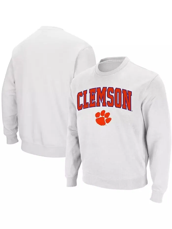 Мужская толстовка-пуловер Clemson Tigers Arch & Logo Colosseum — белый
