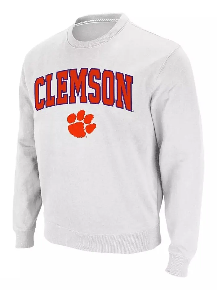 Мужская толстовка-пуловер Clemson Tigers Arch & Logo Colosseum — изображение 2 из 6, белый