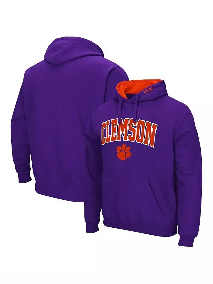 Мужская толстовка с капюшоном Clemson Tigers Arch and Logo 3.0 Colosseum — изображение 1 из 6, фиолетовый
