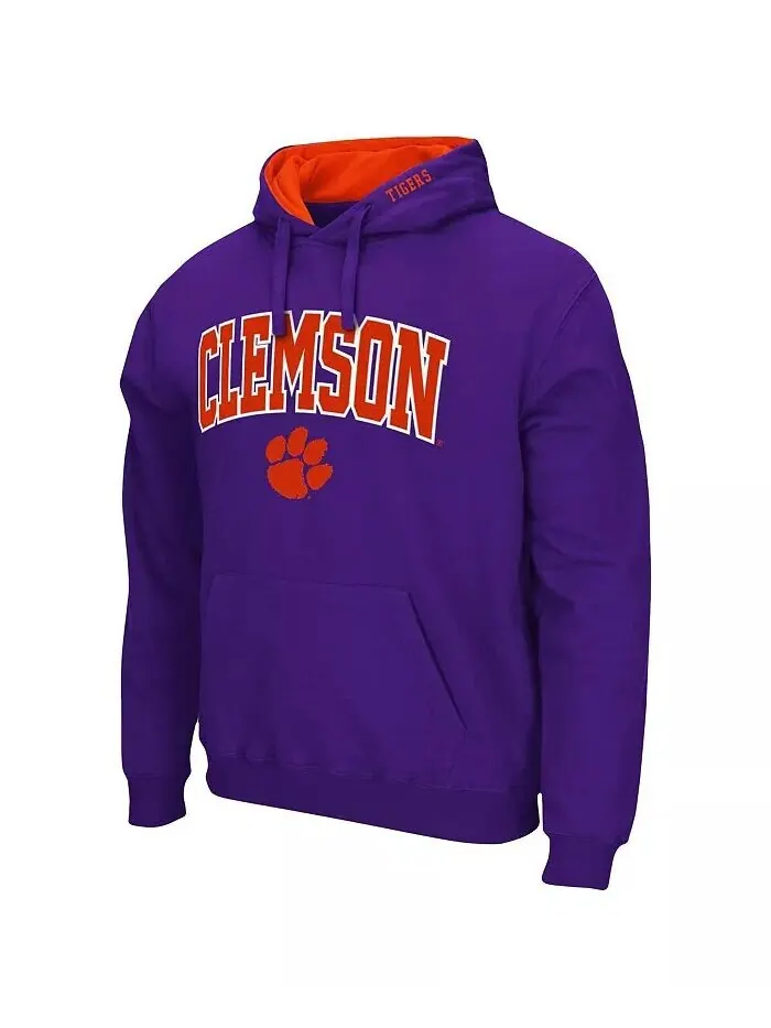 Мужская толстовка с капюшоном Clemson Tigers Arch and Logo 3.0 Colosseum — изображение 2 из 6, фиолетовый