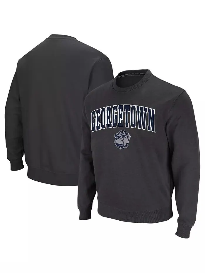 Мужская толстовка Georgetown Hoyas Arch and Logo с круглым вырезом Colosseum — изображение 1 из 4, темно-серый