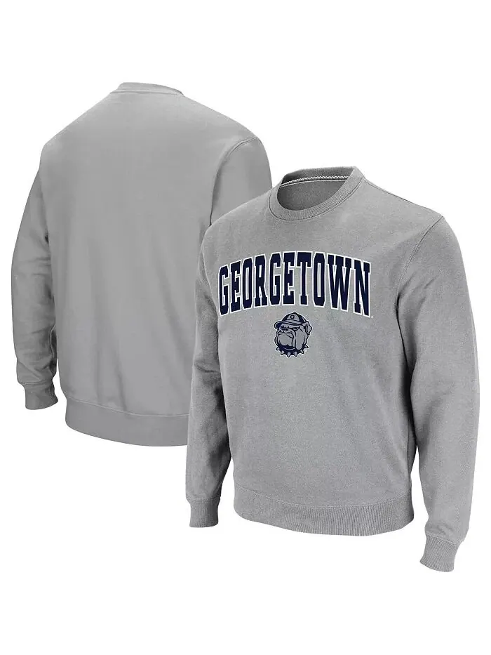 Мужская толстовка Georgetown Hoyas Arch and Logo с круглым вырезом Colosseum — изображение 1 из 7, серый