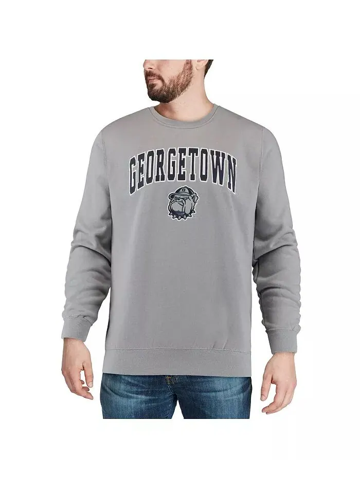 Мужская толстовка Georgetown Hoyas Arch and Logo с круглым вырезом Colosseum — изображение 4 из 7, серый