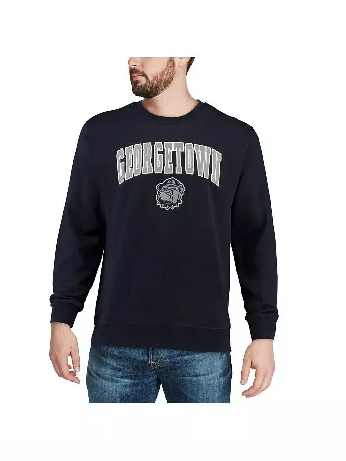 Мужская толстовка Georgetown Hoyas Arch and Logo с круглым вырезом Colosseum — изображение 4 из 7, темно-синий
