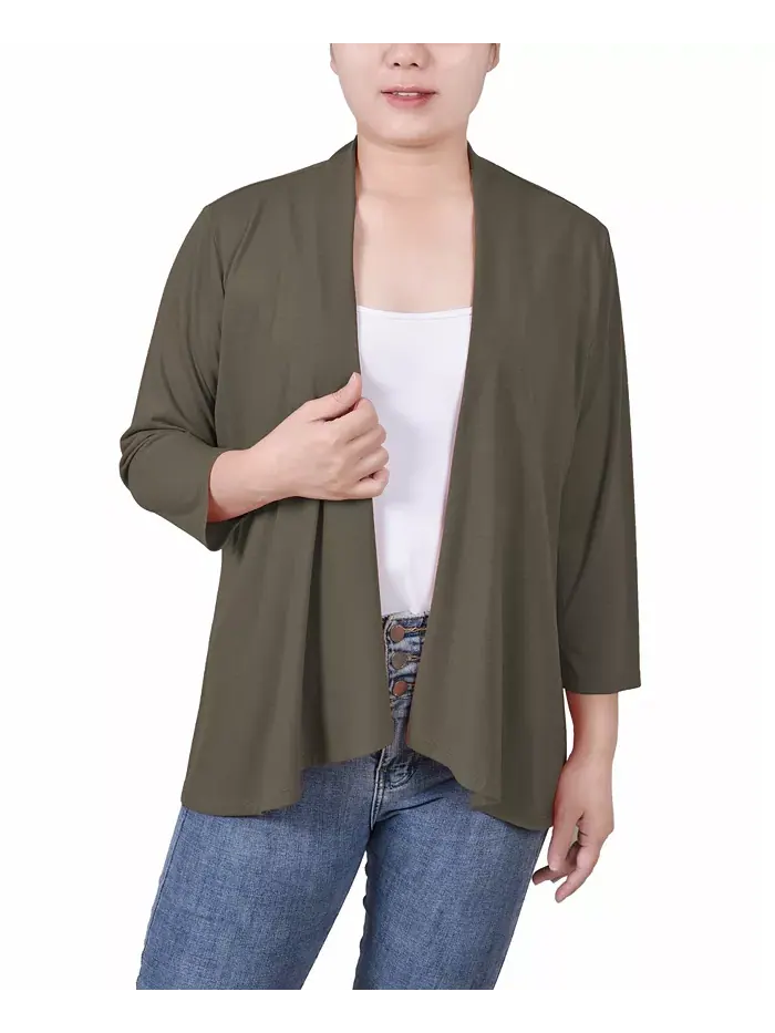 Женский однотонный кардиган с рукавом 3/4 NY Collection