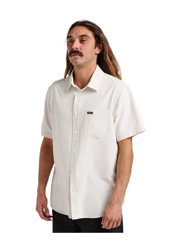 Мужская классическая рубашка Allport с коротким рукавом Quiksilver — изображение 3 из 7, серебристый