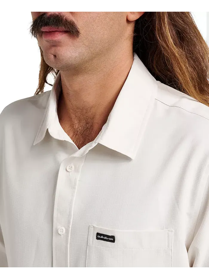 Мужская классическая рубашка Allport с коротким рукавом Quiksilver — изображение 4 из 7, серебристый