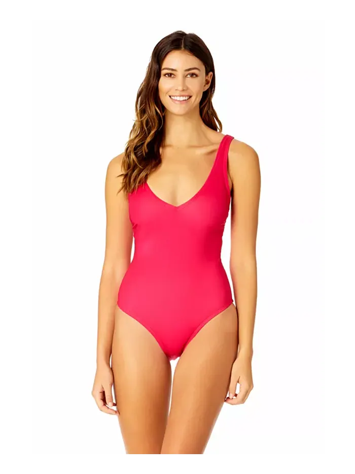 Женский компрессионный купальник с шнуровкой One Piece Swimsuit Coppersuit — розовый
