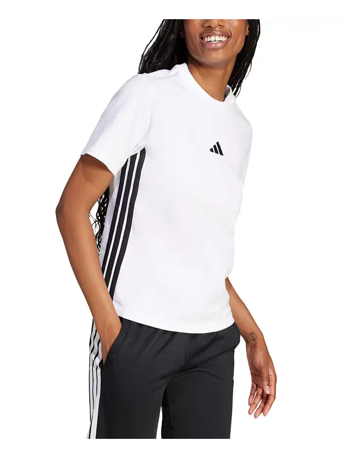 Женская хлопковая футболка Essentials с тремя полосками adidas