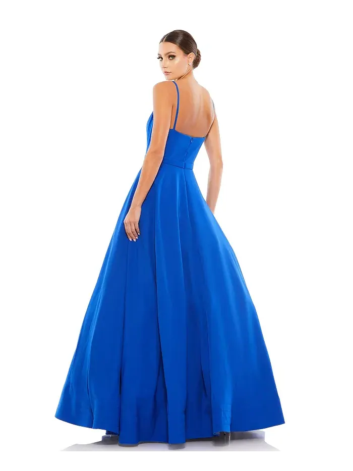 Женское бальное платье Ieena Classic с V-образным вырезом и силуэтом А-силуэта Mac Duggal — изображение 2 из 3, королевский
