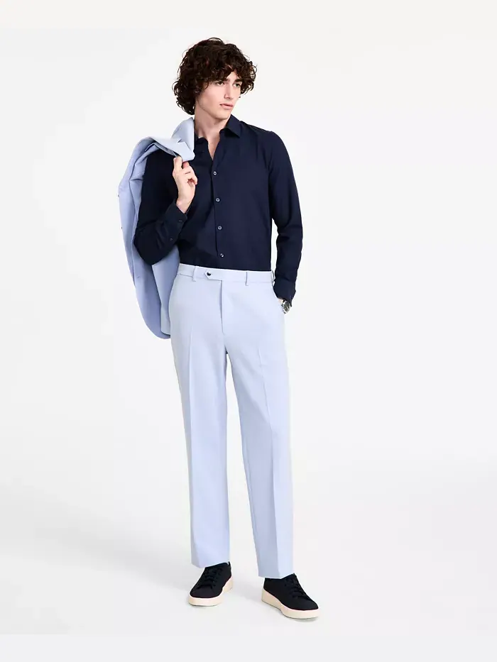 Мужской современный костюм Modern-Fit Bi-Stretch Nautica — изображение 6 из 9, светлый синий