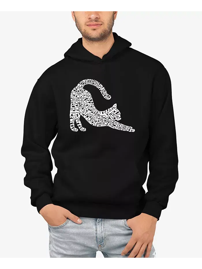 Мужская худи с растягивающимся принтом Cat Word Art LA Pop Art — изображение 1 из 3, черный