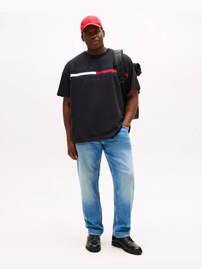 Мужская футболка с коротким рукавом Big & Tall Tino Logo Tommy Hilfiger — изображение 4 из 4, черный