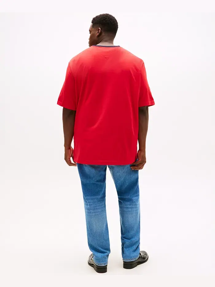 Мужская футболка с коротким рукавом Big & Tall Tino Logo Tommy Hilfiger — изображение 2 из 4, красный