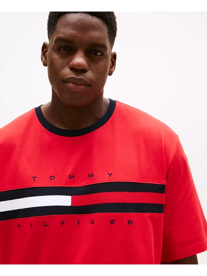 Мужская футболка с коротким рукавом Big & Tall Tino Logo Tommy Hilfiger — изображение 3 из 4, красный