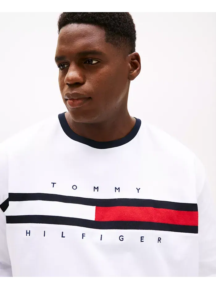 Мужская футболка с коротким рукавом Big & Tall Tino Logo Tommy Hilfiger — изображение 3 из 4, белый