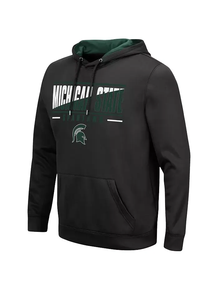 Мужская толстовка с капюшоном Michigan State Spartans Slash Stack 2.0 Colosseum — изображение 5 из 5, зеленый