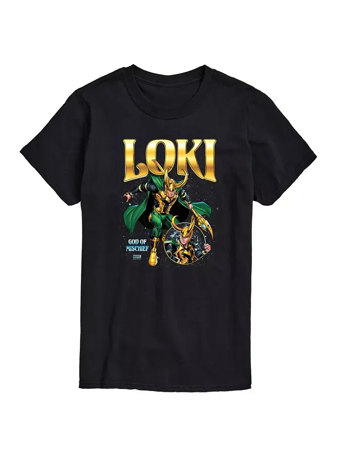 Мужская футболка Marvel Loki с коротким рукавом AIRWAVES — изображение 1 из 3, черный