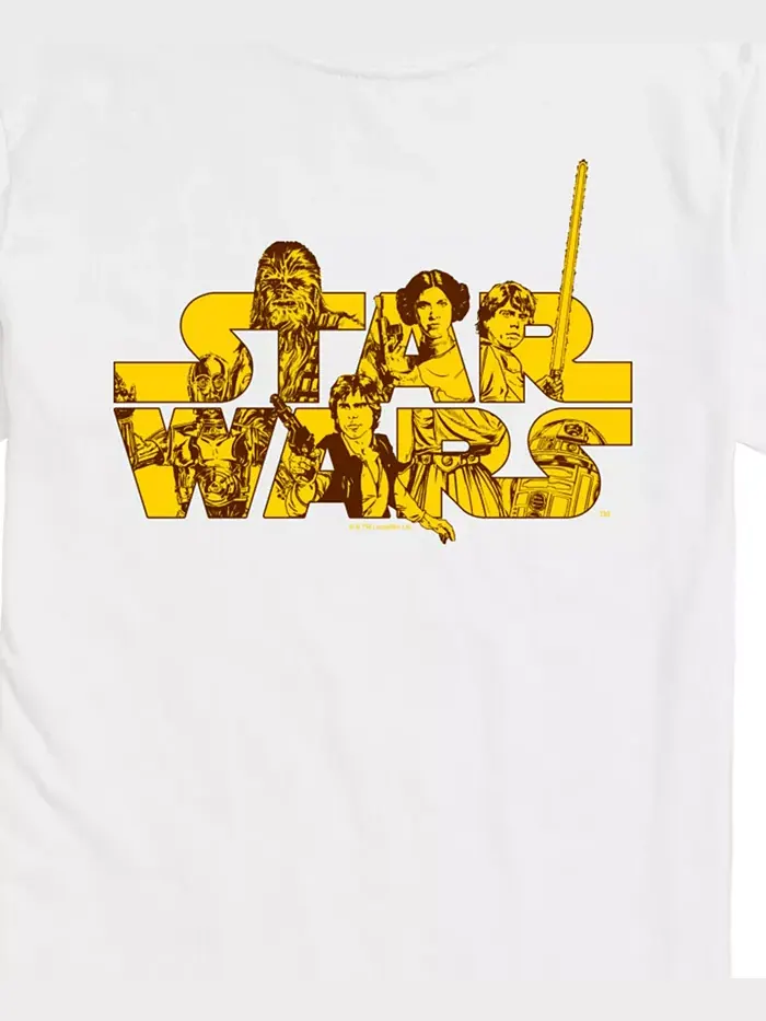 Мужская футболка с коротким рукавом Star Wars Character Logo AIRWAVES — изображение 3 из 3, белый